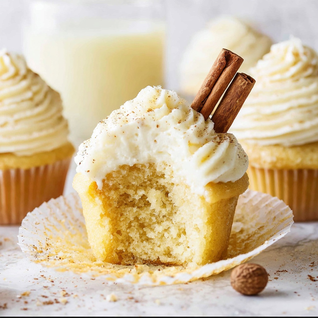 Eggnog Cupcakes with Creamy Eggnog Buttercream Recipe - Recipe Image