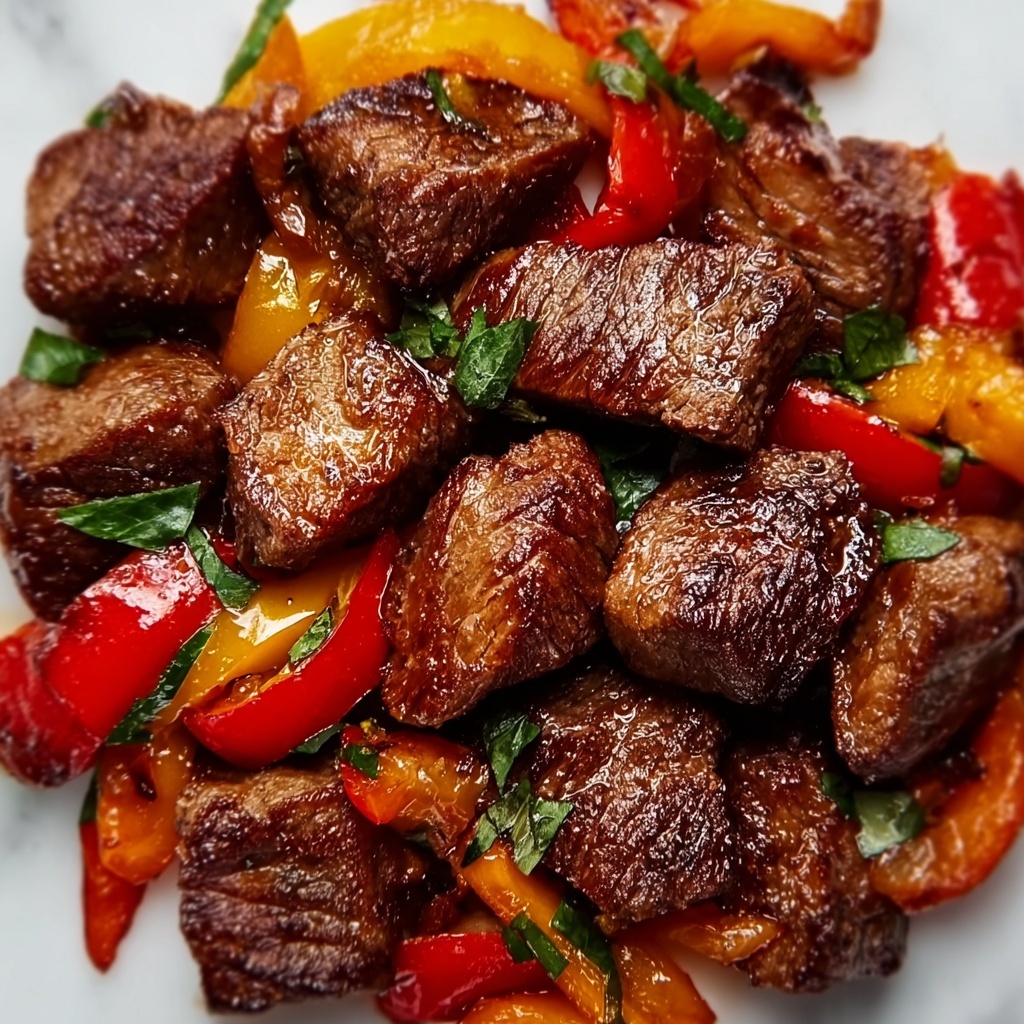Air Fryer Honey Garlic Steak Sweet Pepper Bites Recipe - Recipe Image