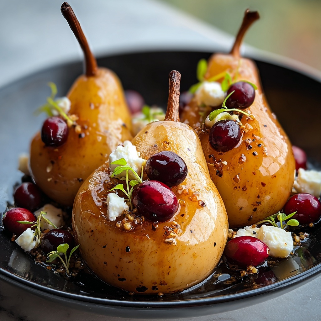 Baked Pears with Feta, Honey, and Cranberries Recipe - Recipe Image