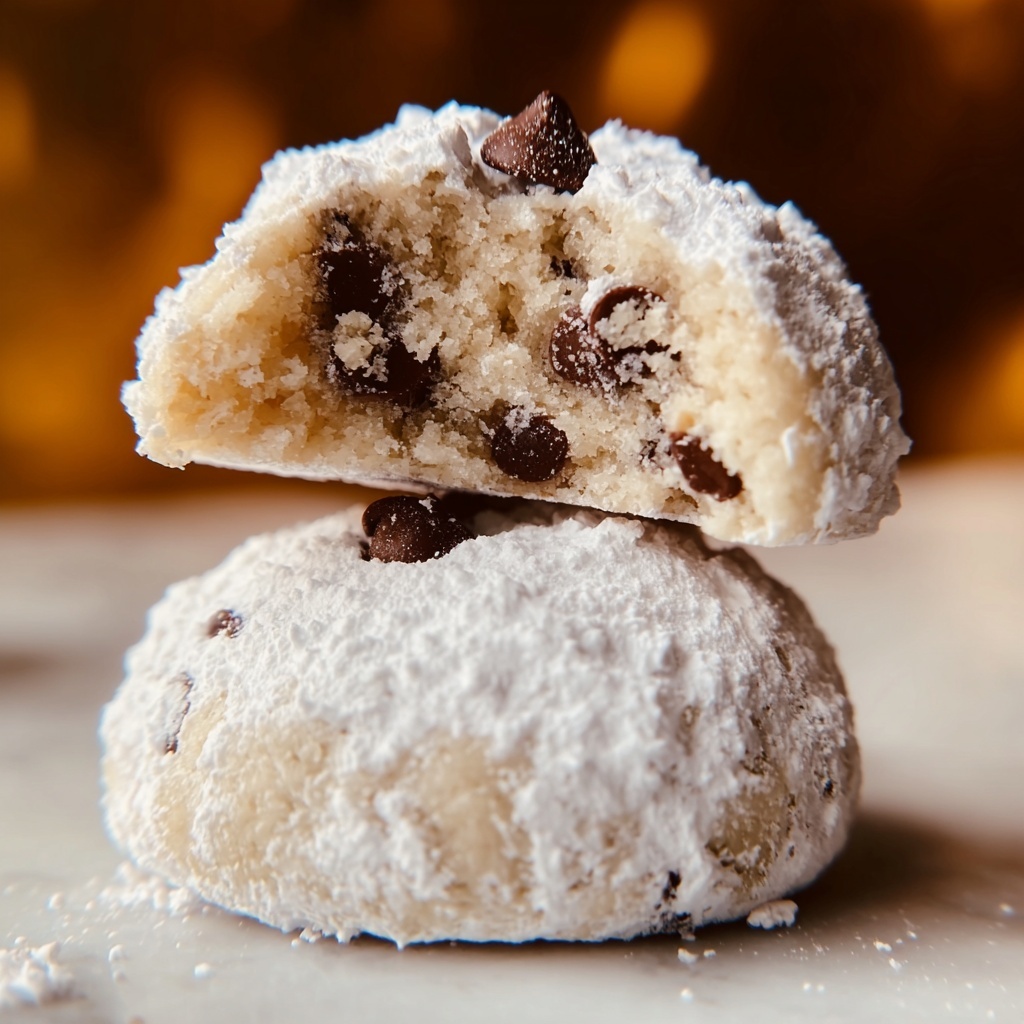 Melt-in-Your-Mouth Peanut Butter Chocolate Chip Snowball Cookies Recipe - Recipe Image