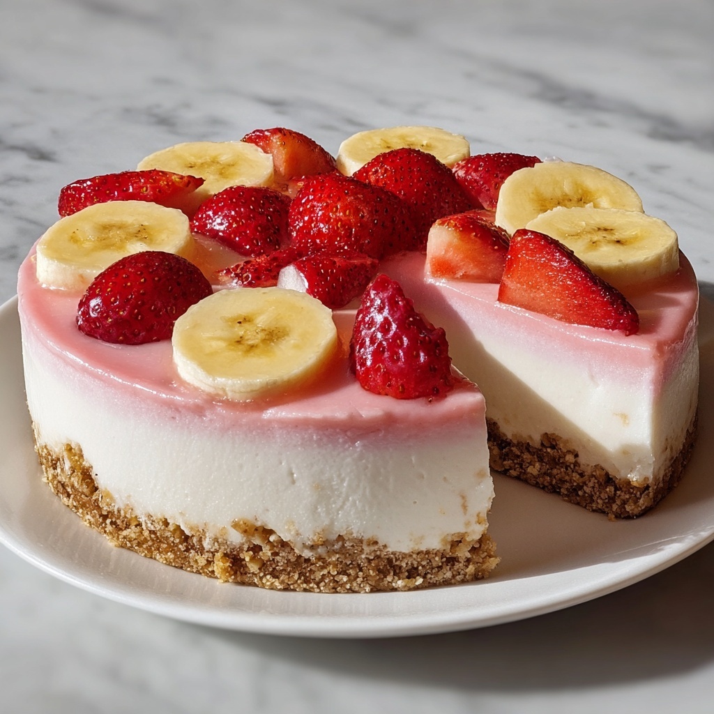 Strawberry Banana Delight Cheesecake Recipe - Recipe Image
