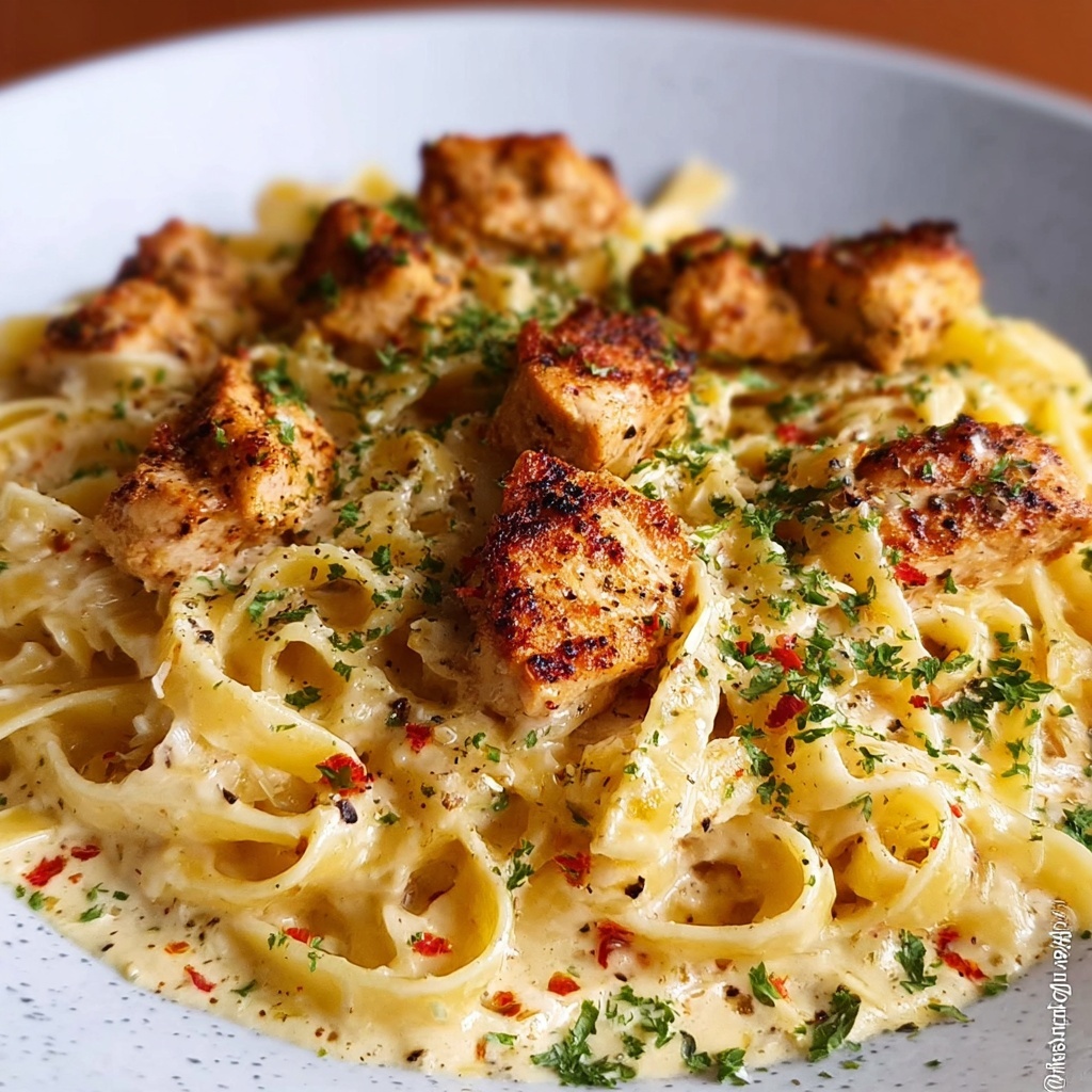 Cajun Chicken Fettuccine Alfredo Recipe - Recipe Image
