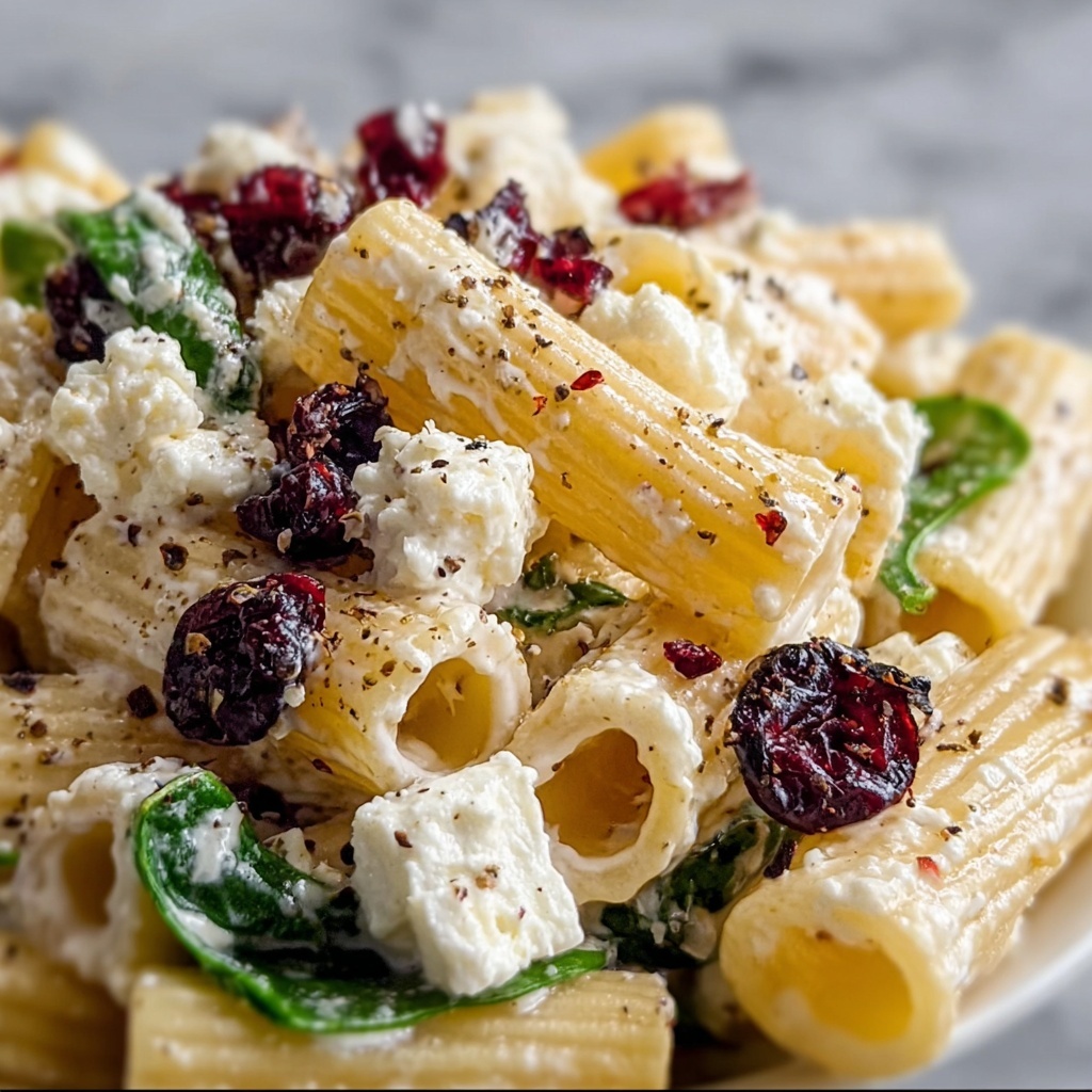 Feta & Cranberry Rigatoni Salad with Lemon Vinaigrette Recipe - Recipe Image