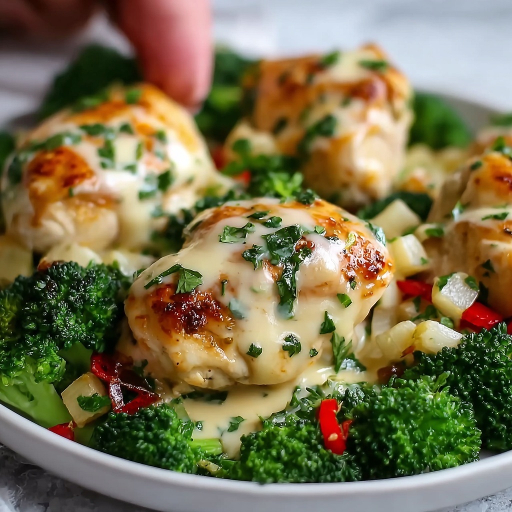 Garlic Chicken with Broccoli & Spinach Recipe - Recipe Image