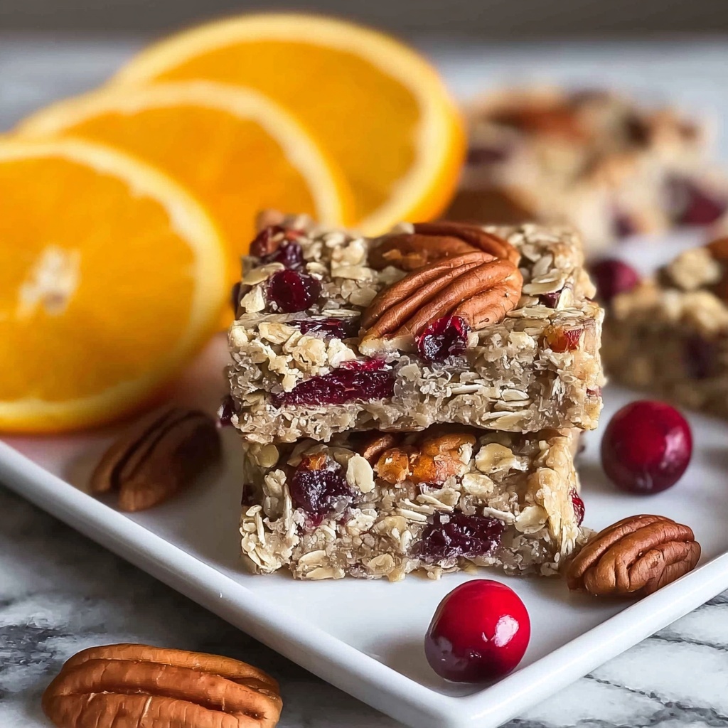 Cranberry, Orange & Pecan Oatmeal Bars Recipe - Recipe Image