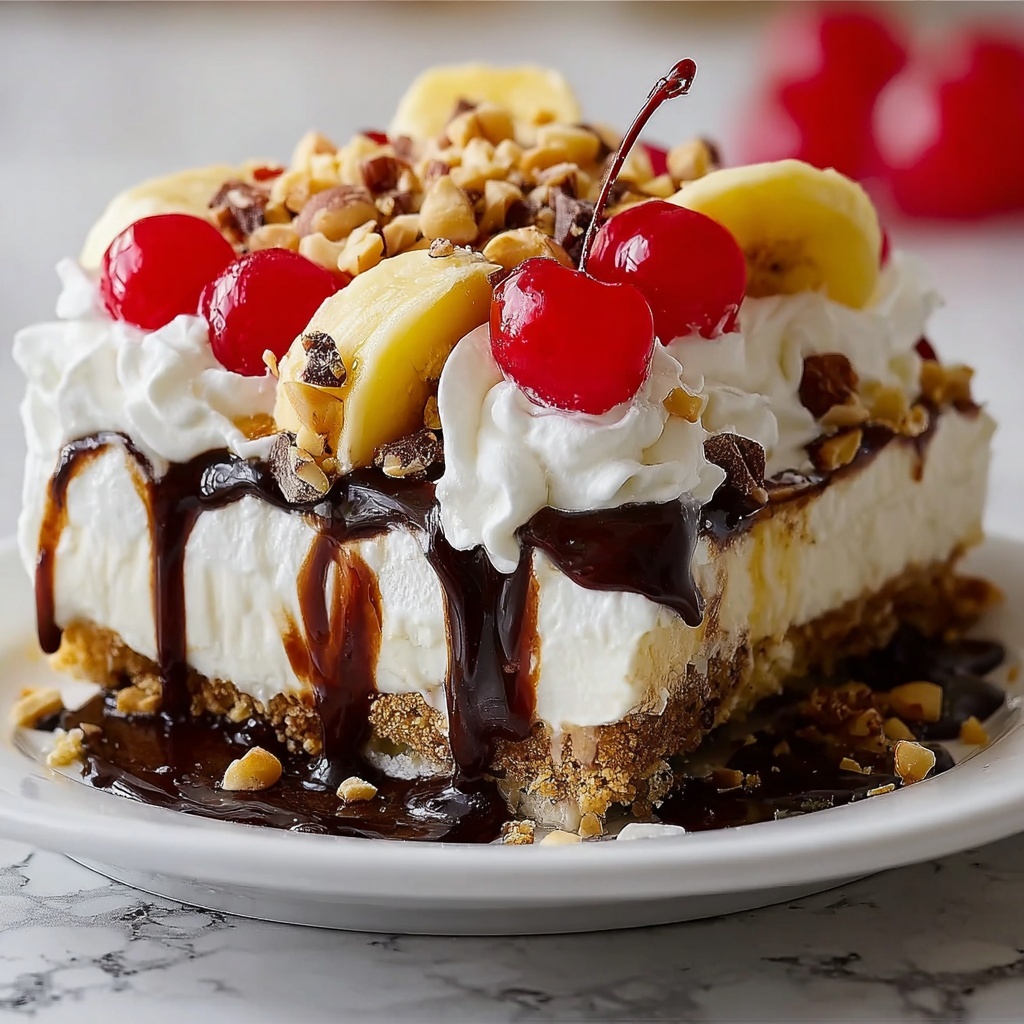 Heavenly No-Bake Banana Split Cheesecake Recipe - Recipe Image