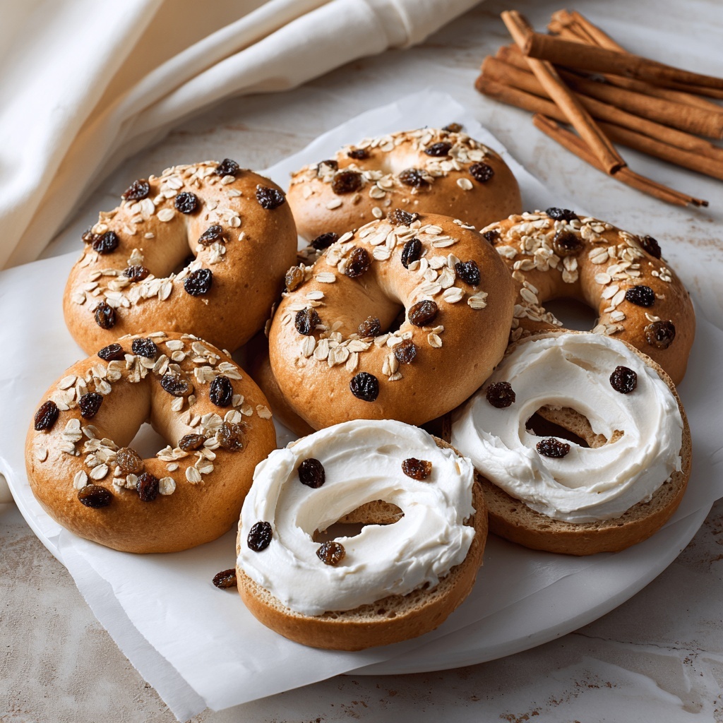 Cinnamon Raisin Bagels with Cream Cheese Recipe - Recipe Image