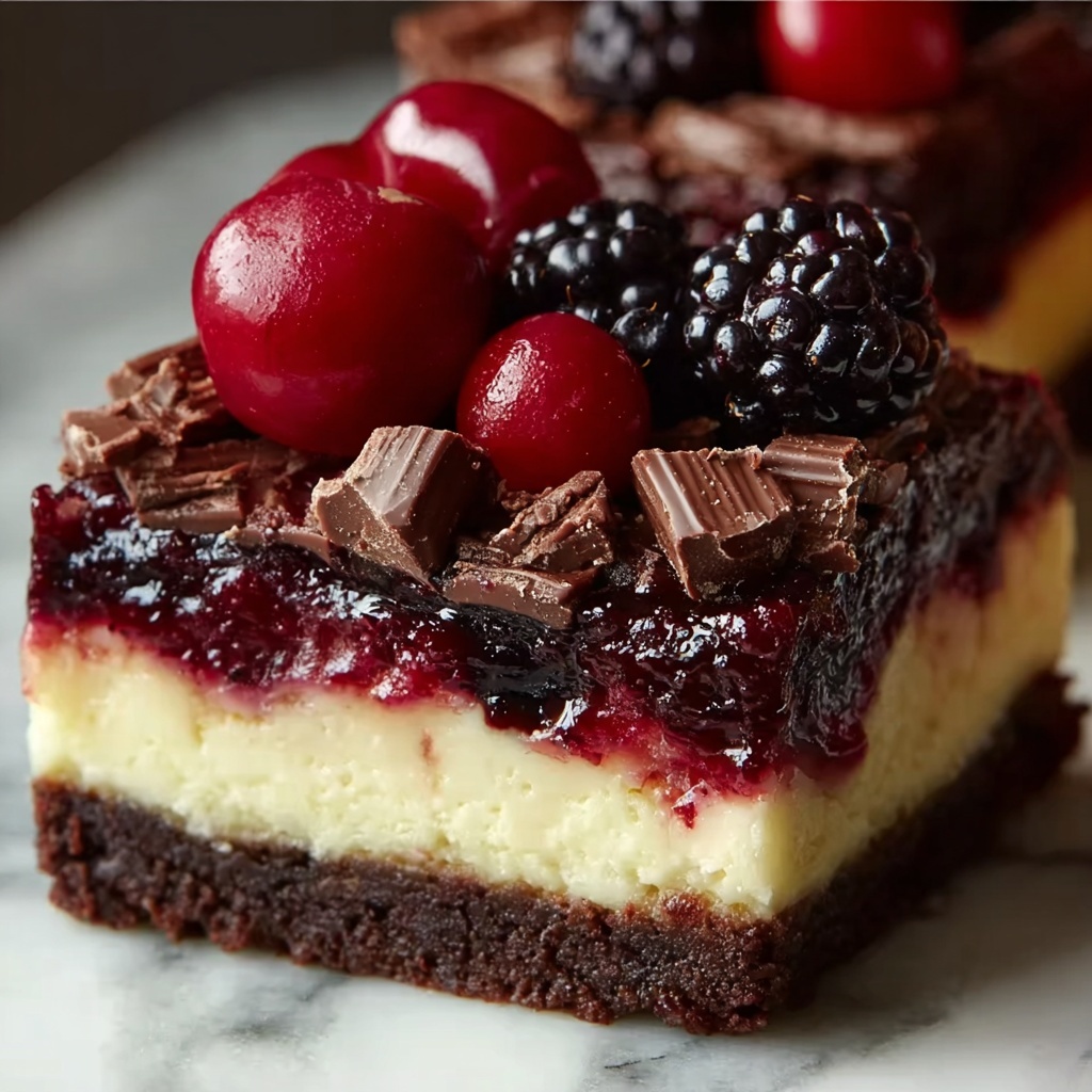 Chocolate Cherry Cheesecake Bars Recipe - Recipe Image