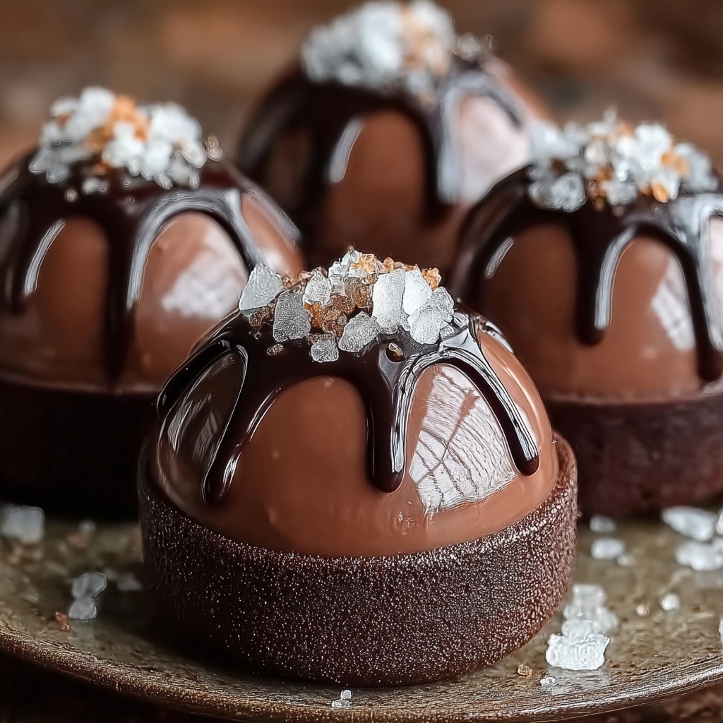 Salted Caramel Chocolate Mousse Domes Recipe - Recipe Image