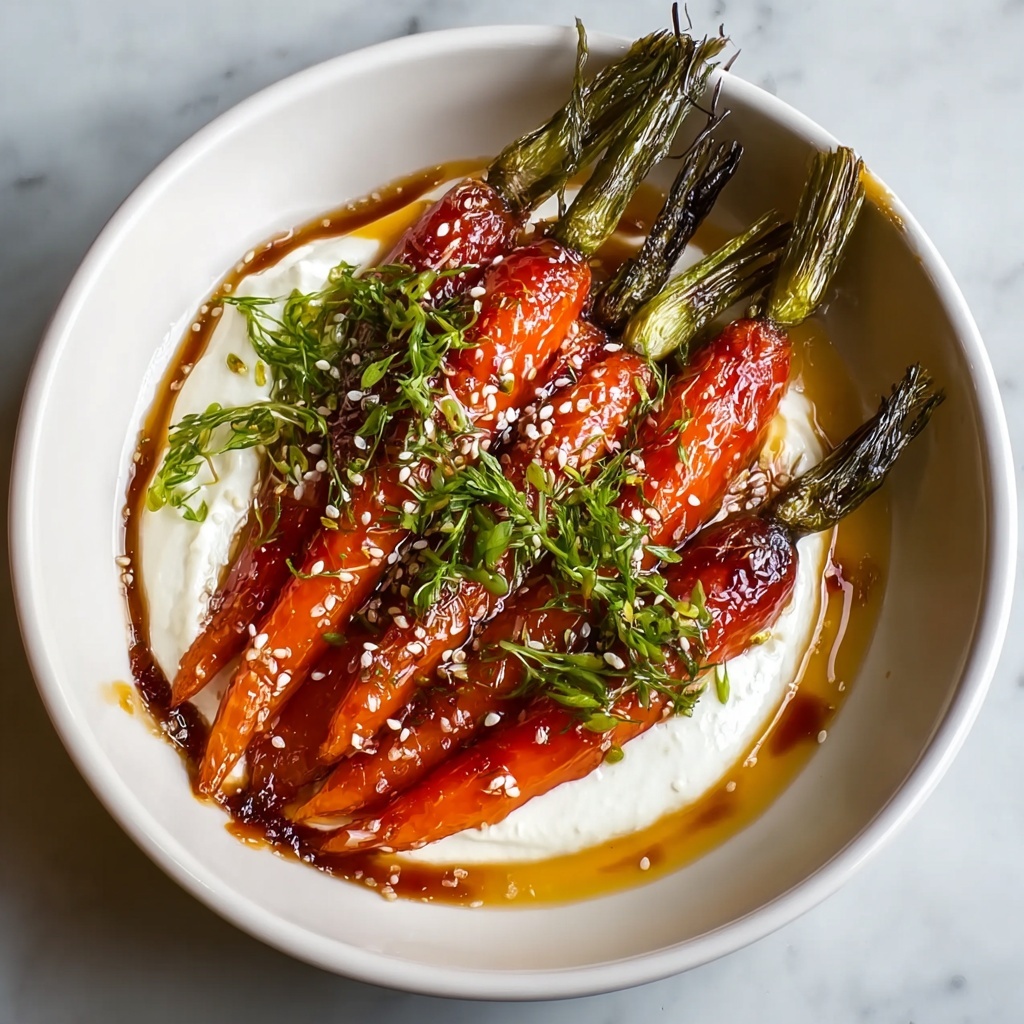 Swicy Gochujang Carrots on Yogurt – Bold & Elegant Side Recipe - Recipe Image