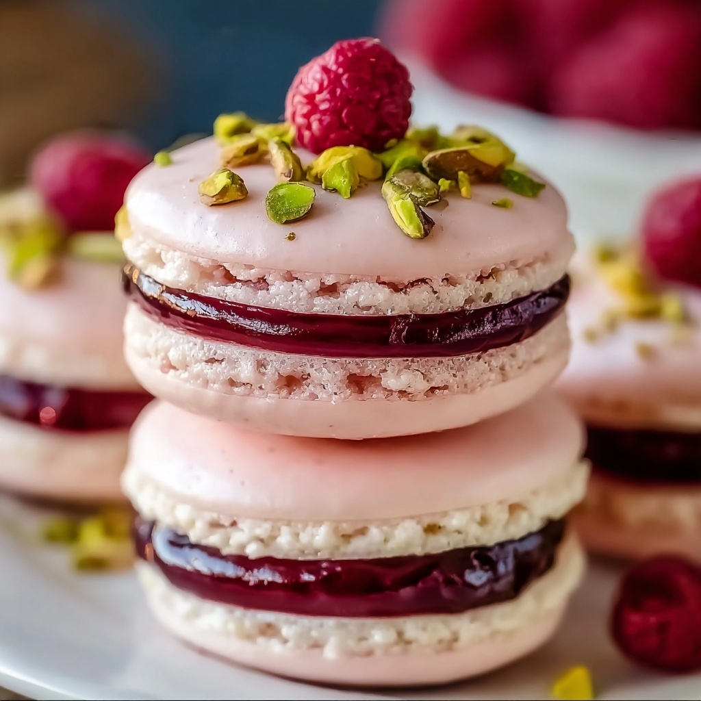 Luxurious Raspberry Pistachio Macarons: A Delightful Treat Recipe - Recipe Image