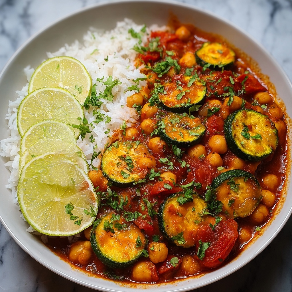 Spicy Baked Zucchini Chickpea Curry Recipe - Recipe Image