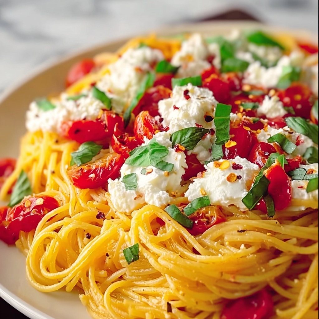 Baked Feta Pasta with Cherry Tomatoes and Basil Recipe - Recipe Image