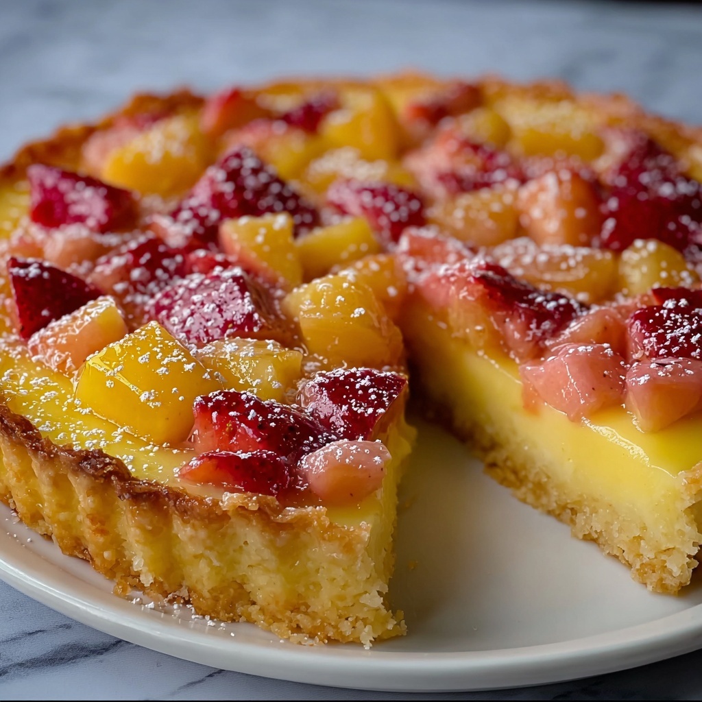 Irresistible Rhubarb Custard Kuchen: Creamy Tart Bake Recipe - Recipe Image
