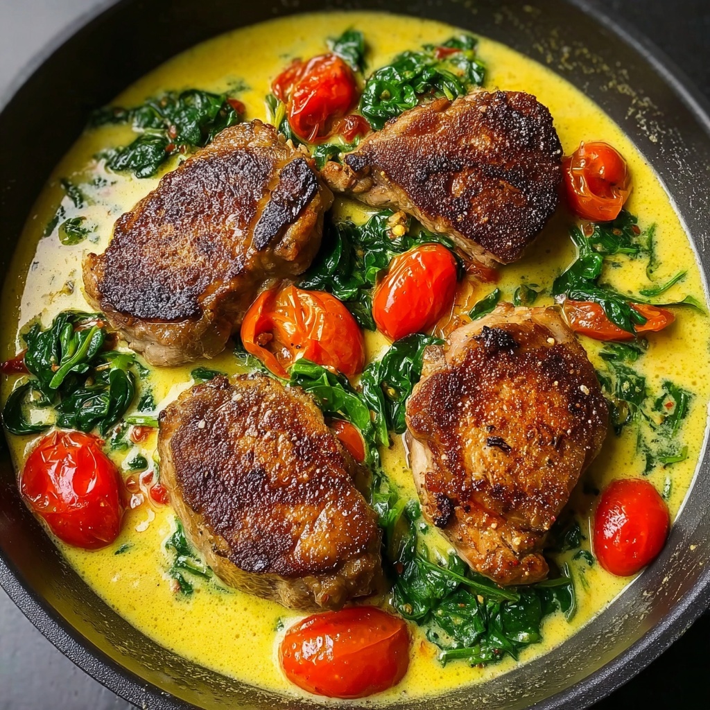 Creamy Pesto Chicken with Roasted Tomatoes and Spinach Recipe - Recipe Image