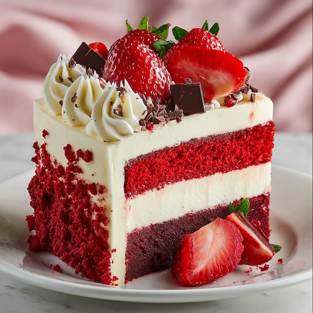 Red Velvet Strawberry Cheesecake Recipe - Recipe Image