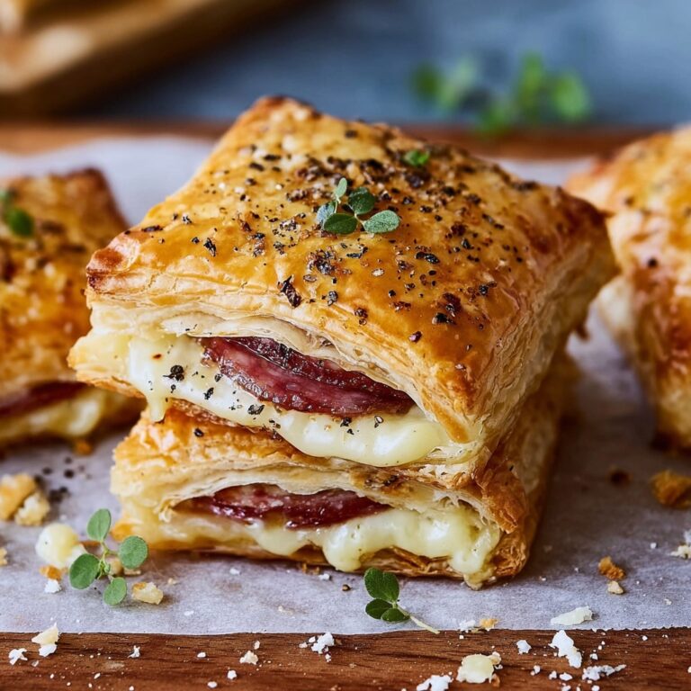 Salami and Cheese Puff Pastry Pockets Recipe