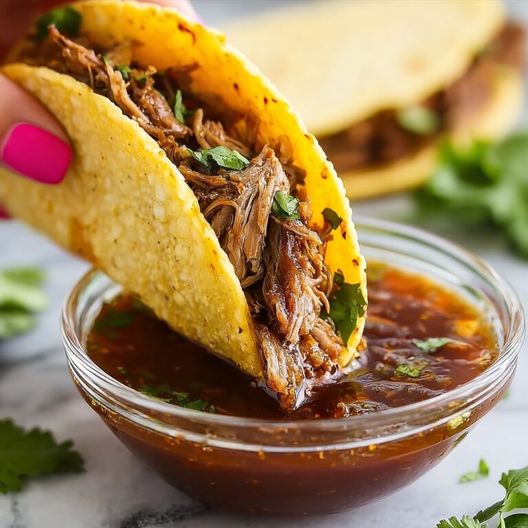 Crockpot Shredded Beef Tacos with Enchilada Sauce and Melted Chihuahua Cheese Recipe