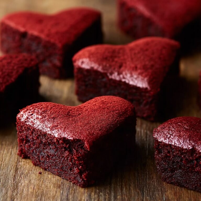 Valentine Heart-Shaped Red Velvet Brownies Recipe