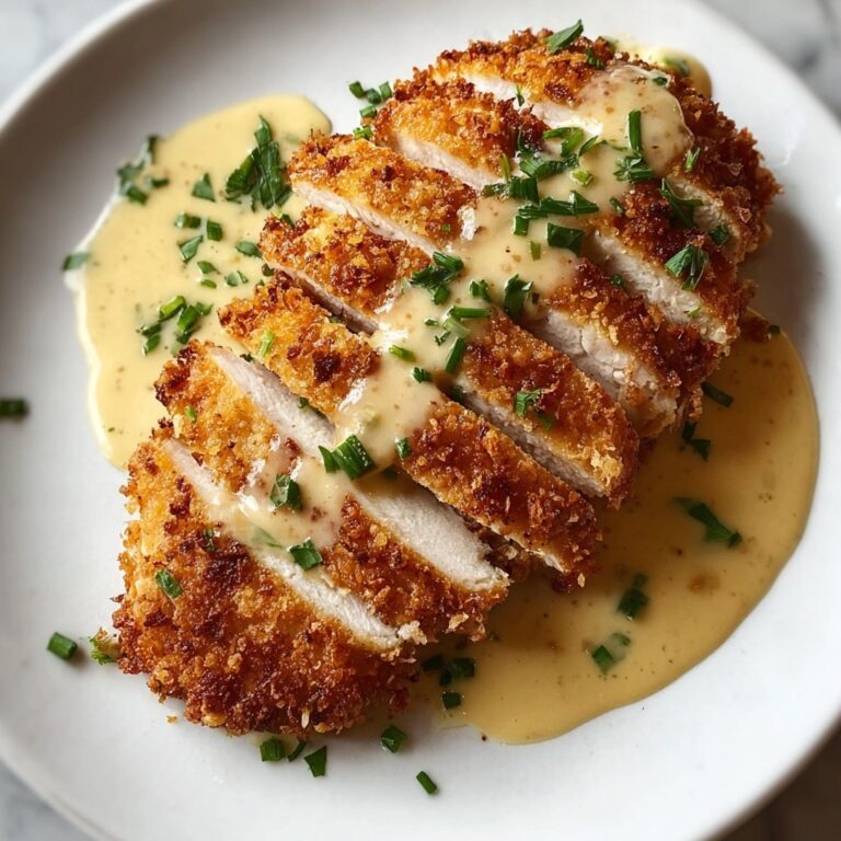 Parmesan Crusted Chicken with Creamy Garlic Sauce Recipe