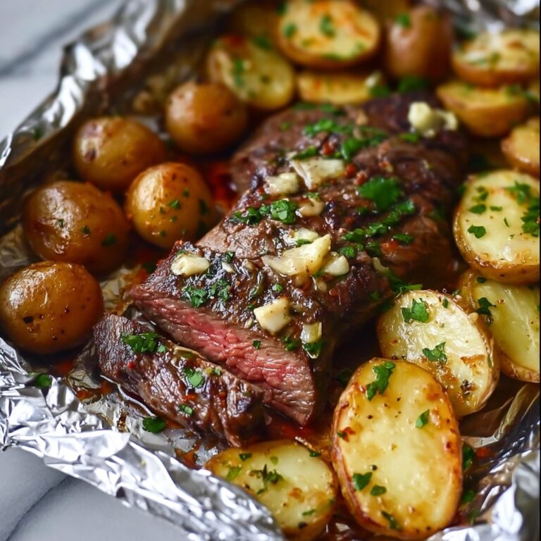 Garlic Butter Steak and Potato Foil Packets Recipe