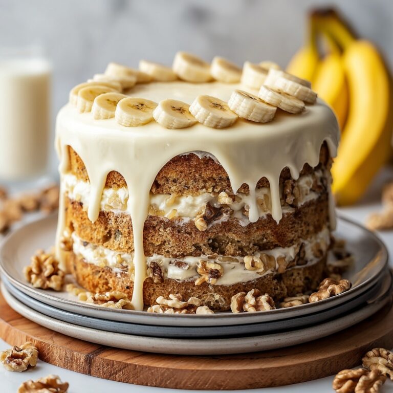 Heavenly Banana Walnut Cream Cake Recipe