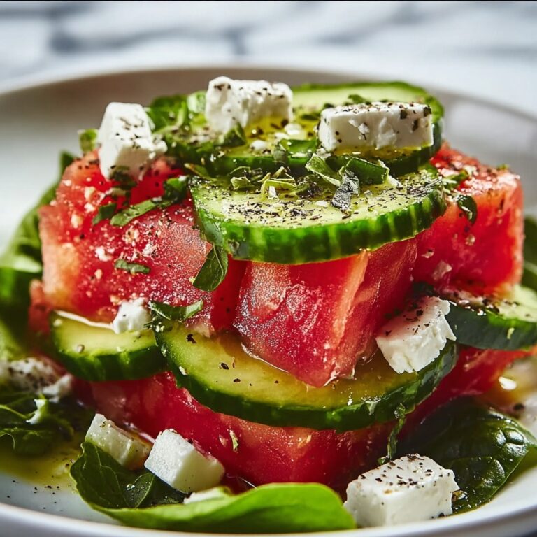 Simple Watermelon Cucumber Feta Salad Recipe