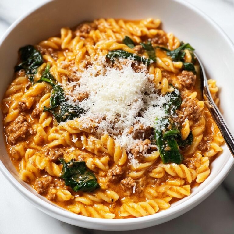 Ground Beef Orzo with Tomato Cream Sauce Recipe