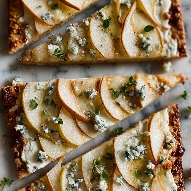 Pear and Gorgonzola Flatbread with Honey and Walnuts Recipe