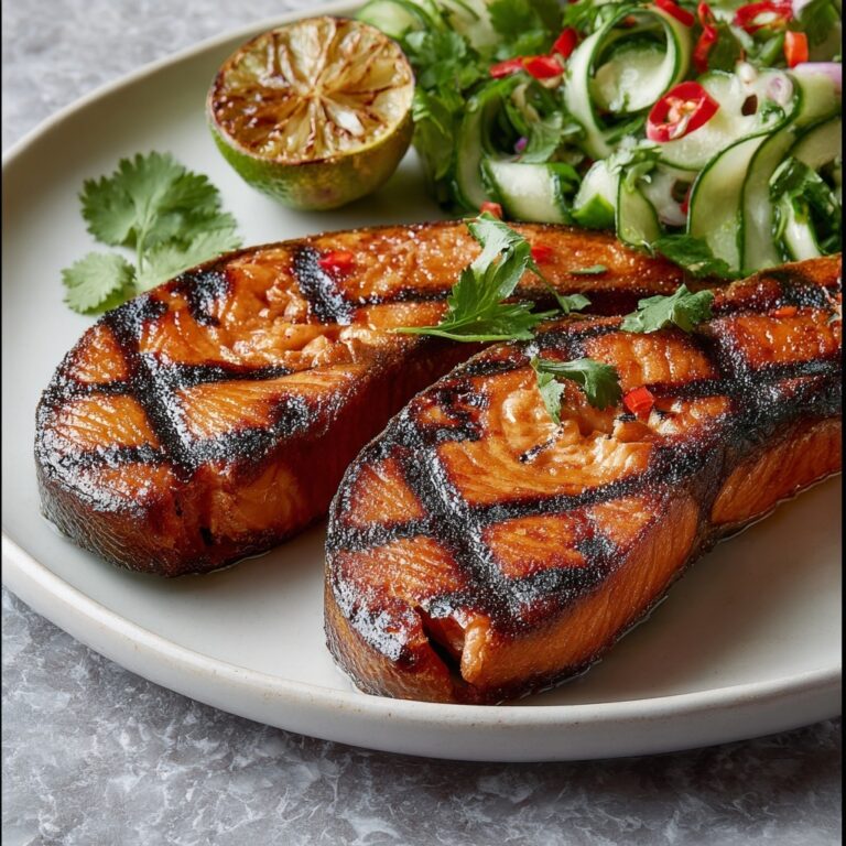 Soy Salmon Steak with Sambal Salad Recipe
