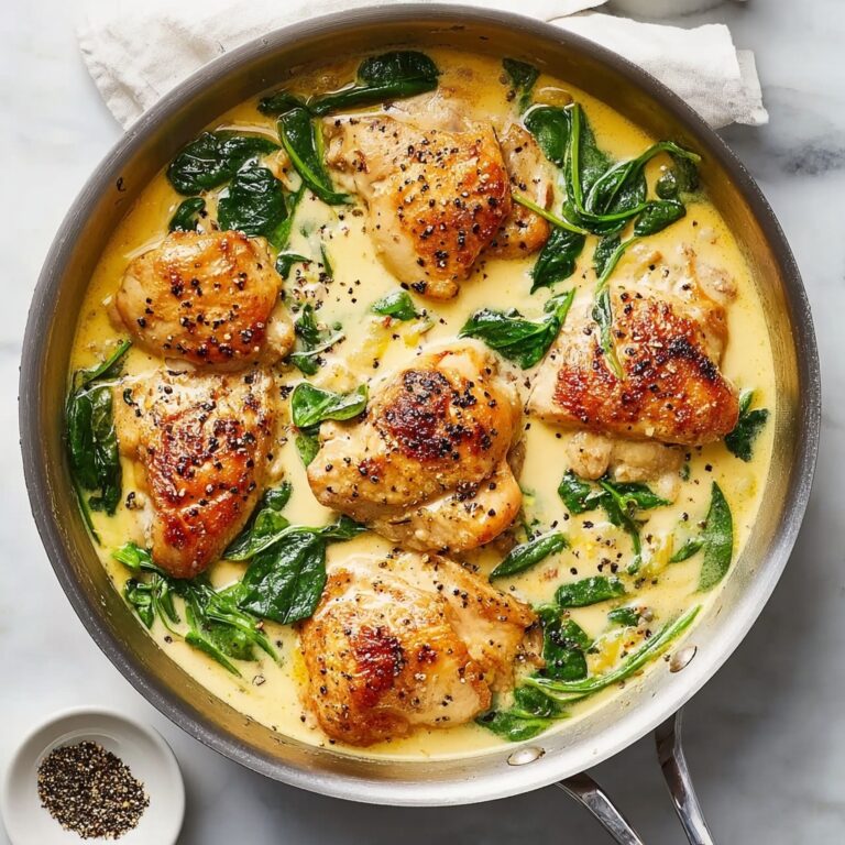 Creamy Garlic Skillet Chicken with Spinach Recipe