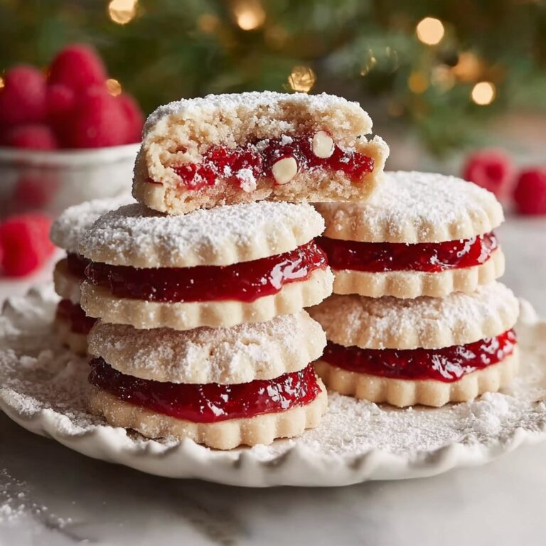 Raspberry-Filled Almond Snow Cookies – Festive Treat Recipe
