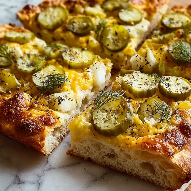 Dill Pickle Focaccia Bread Recipe
