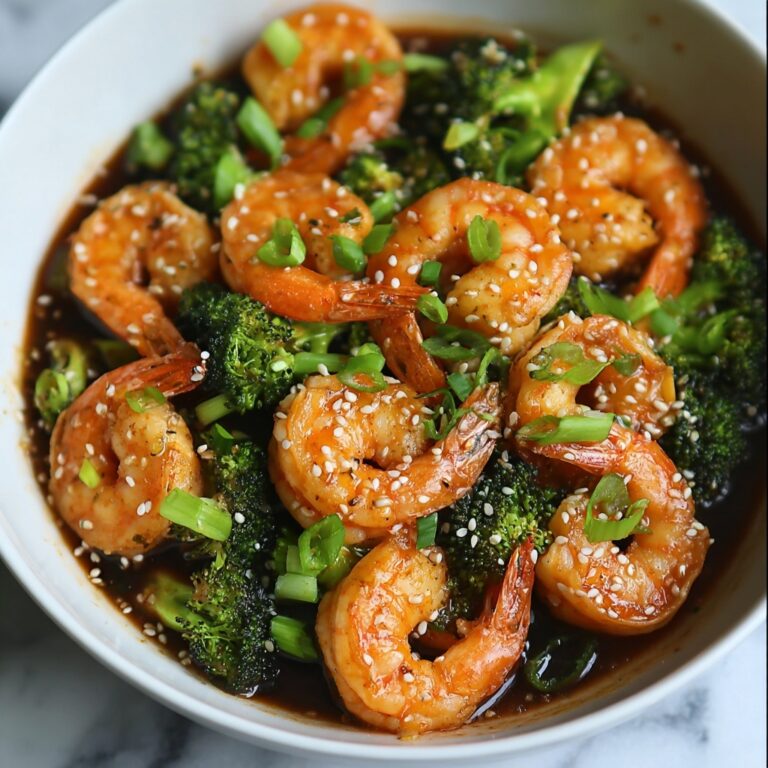 Honey Garlic Shrimp, Sausage & Broccoli Skillet Recipe