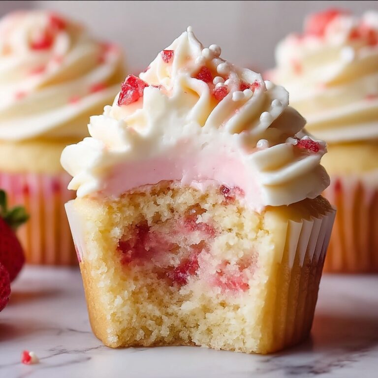 White Chocolate Strawberry Cupcakes Recipe