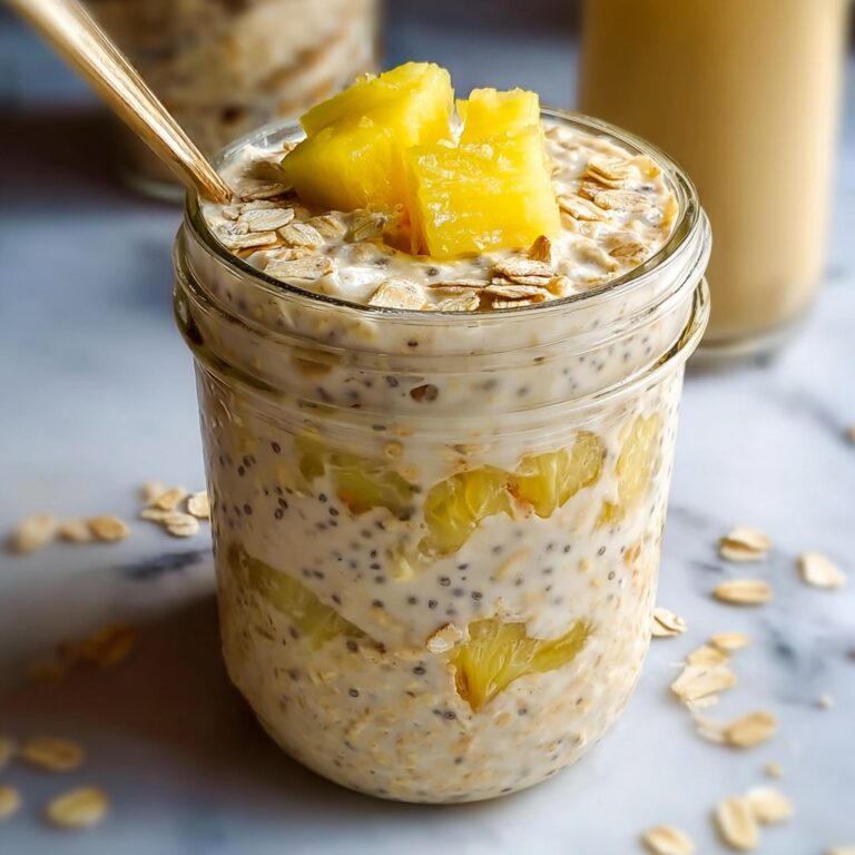 Pineapple Upside-Down Overnight Oats Recipe