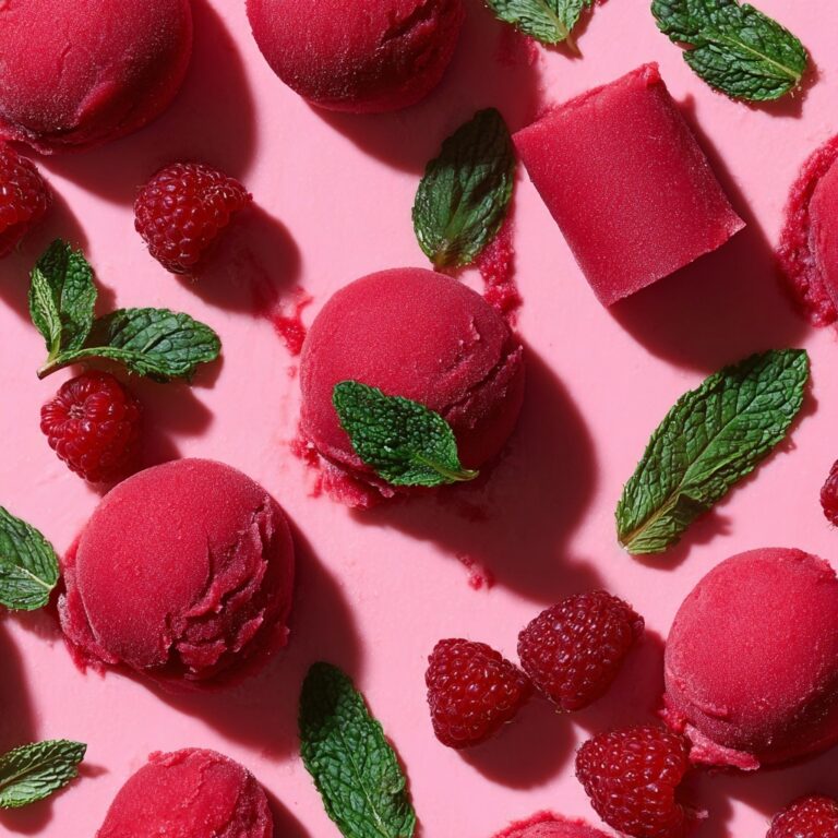 Raspberry Sorbet with Fresh Mint Recipe