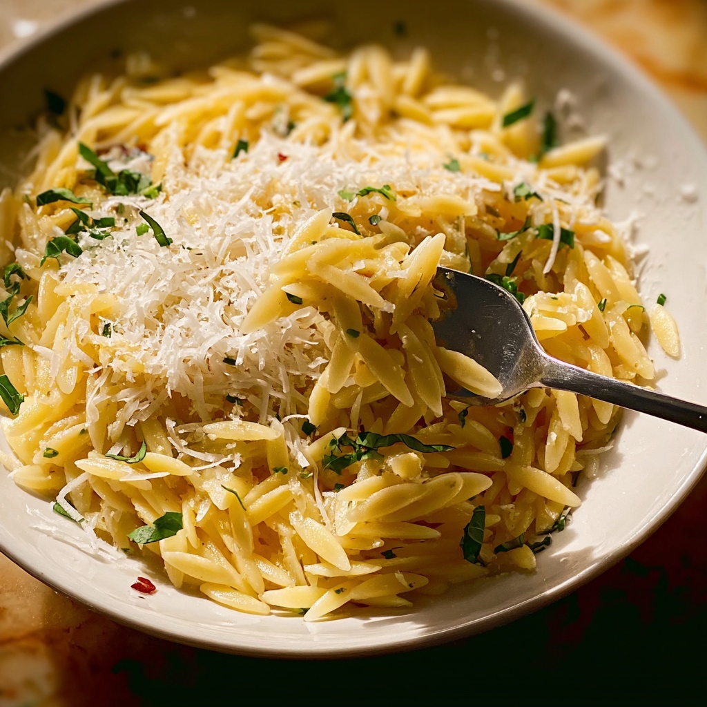 Orzo with Lemon and Artichokes Recipe - Recipe Image