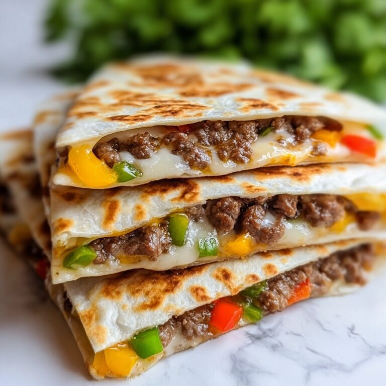 Cheesy Ground Beef & Veggie Quesadillas Recipe