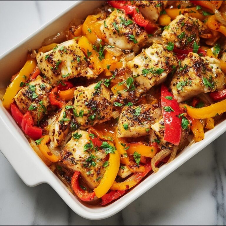 Herb Baked Fish with Rainbow Bell Peppers Recipe