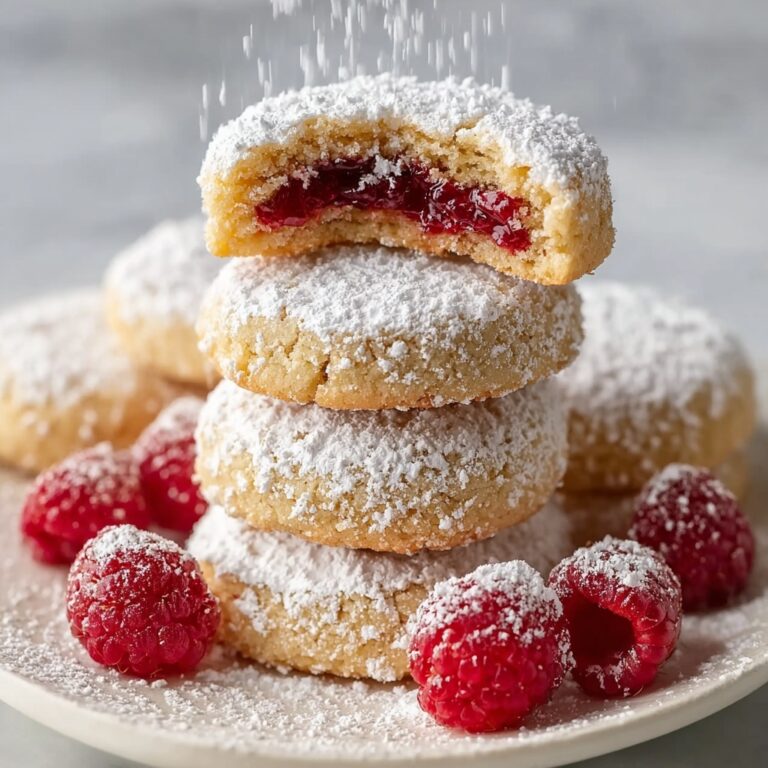 Raspberry Filled Almond Snowball Cookies Recipe