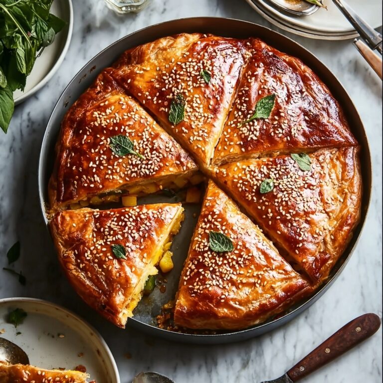 Samosa Pie with Spiced Chicken and Potatoes Recipe