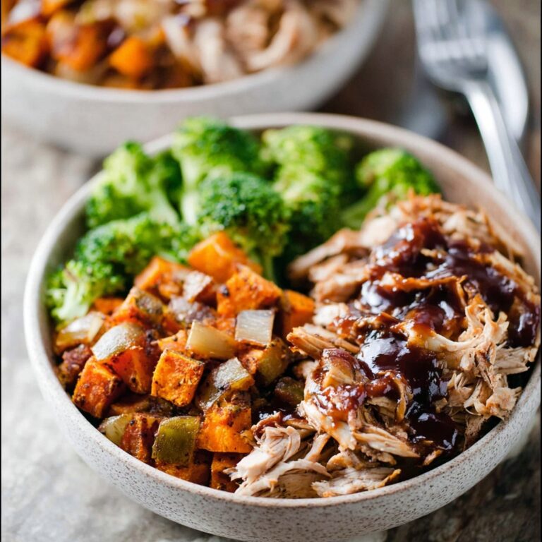 BBQ Chicken & Roasted Sweet Potato Bowls Recipe
