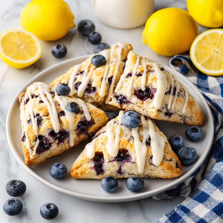 Blueberry Scones with Lemon Glaze Recipe