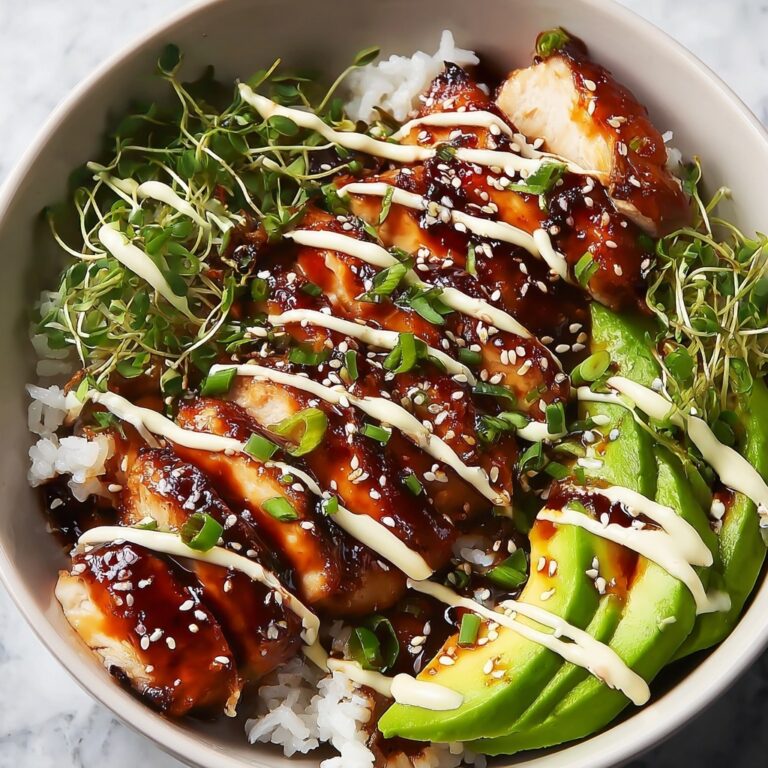 Sticky Chicken Rice Bowls with Spicy Mayo and Sesame Seeds Recipe