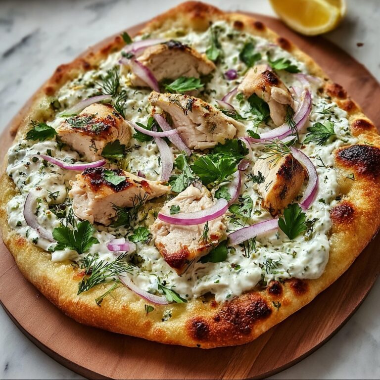 Tzatziki Chicken Naan Pizza Recipe