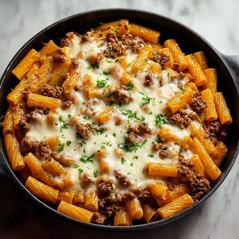 Cheesy Ground Beef Pasta Skillet Recipe