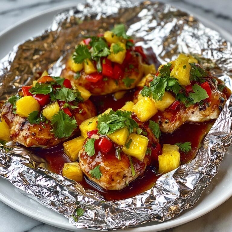 Hawaiian BBQ Chicken Pineapple Foil Packets Recipe