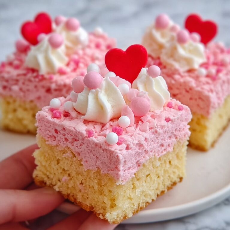 Pink Vanilla Cake Squares Recipe