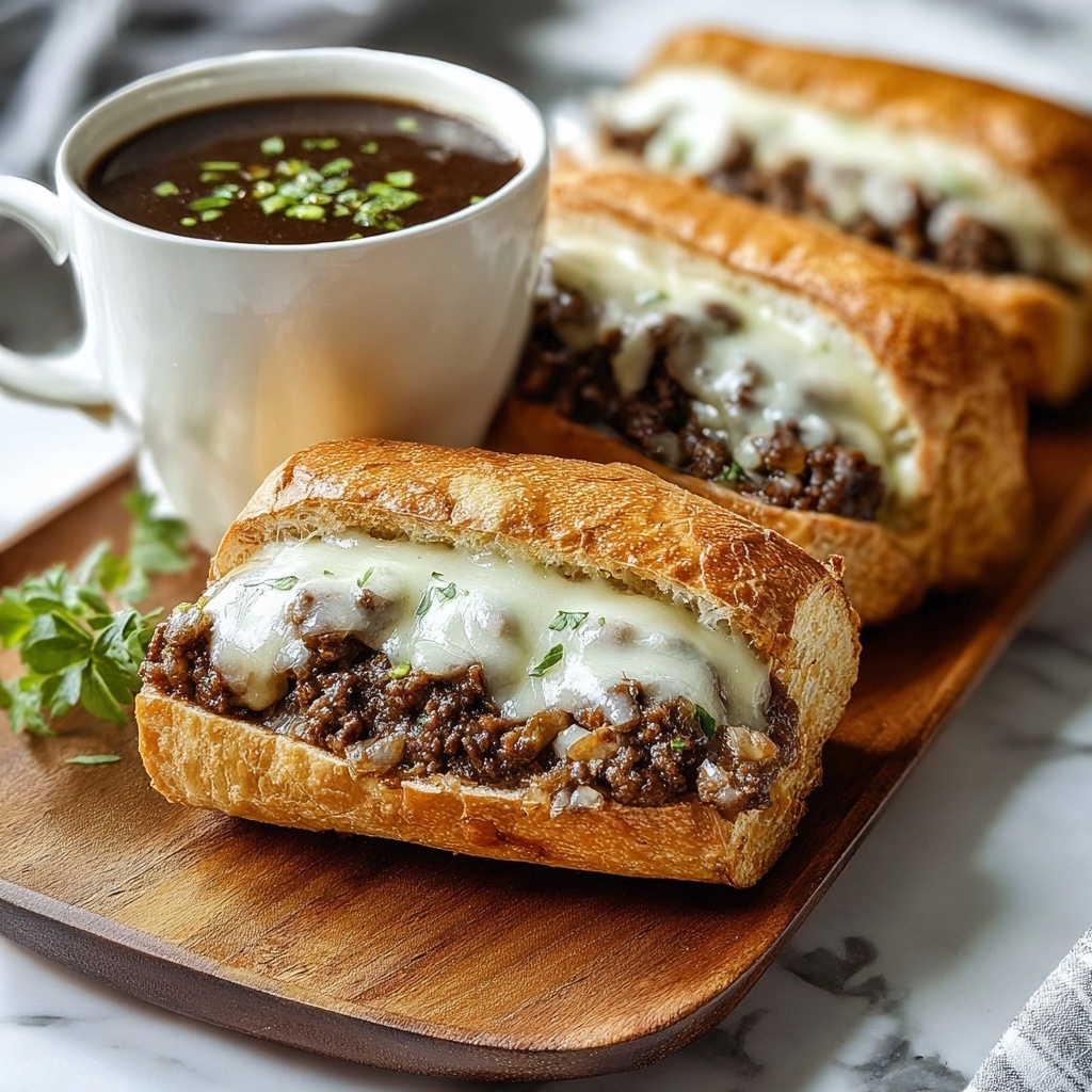Ground Beef French Dip Sandwiches Recipe - Recipe Image